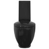 vidaXL Керамичен моноблок, кръгъл, долно оттичане, черен