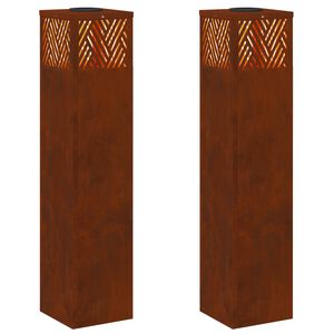vidaXL Соларна LED светлина за пътека 2 бр. Топло бяло 18 x 18 x 80 см