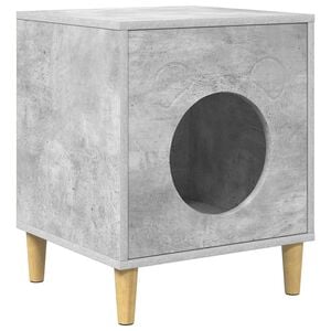 vidaXL Къща за котки Бетон 42,5 x 40 x 53 см Инженерна дървесина