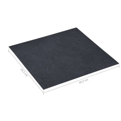 vidaXL Самозалепващи подови дъски, 5,11 м², PVC, черен мрамор
