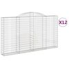 vidaXL Габионни кошници арка 12 бр 300x30x160/180см поцинковано желязо