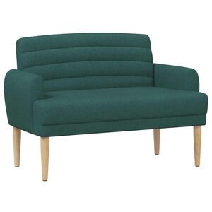 vidaXL Двуместен диван с копчета Тъмнозелено 116 x 67 x 80 см Текстил