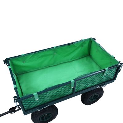 vidaXL Покривало за градинска количка, зелено, текстил