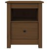 vidaXL Нощно шкафче, меденокафяво, 40x35x49 см, борово дърво масив