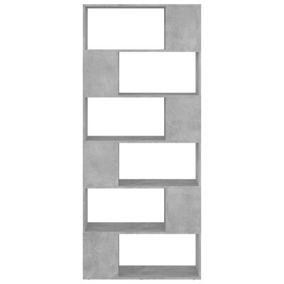 vidaXL Библиотека/разделител за стая, бетонно сива, 80x24x186 см, ПДЧ