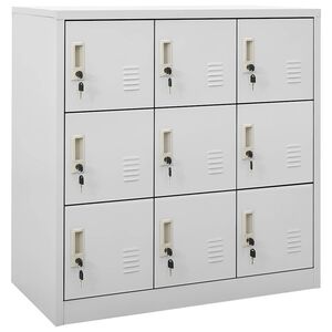 vidaXL Заключващ се шкаф, светлосив, 90x45x92,5 см, стомана