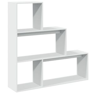 vidaXL Разделител за стая / библиотека, 3 нива, бял, 123x29x123 см