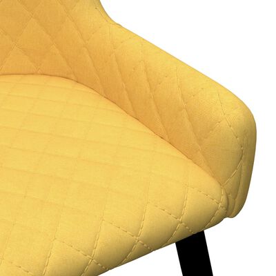 vidaXL Трапезни столове, 2 бр, жълти, текстил