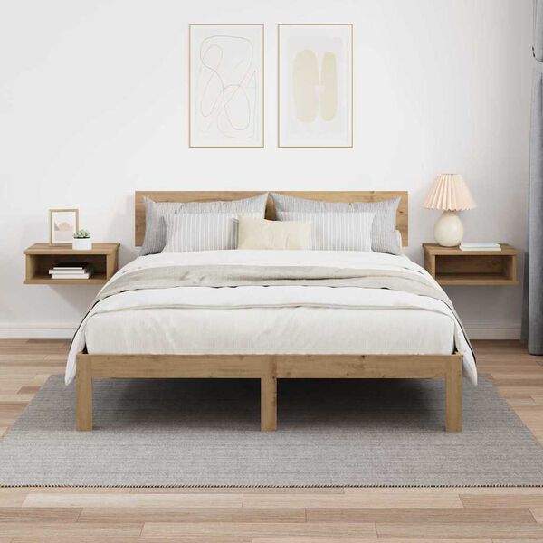 vidaXL Нощно шкафче 2 pcs Дъб 40 x 31 x 15 см Инженерно дърво