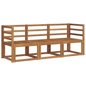 vidaXL Комплект дивани за открито 3 pcs Естествено и светло сиво