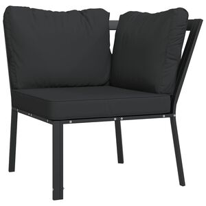 vidaXL Градински стол със сиви възглавници 76x76x79 см стомана