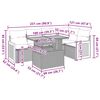 vidaXL Градински диван с възглавници, 6 части, сив полиратан, акация