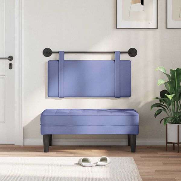 vidaXL Висяща табла Едноцветен Дънково син 100 x 55 x 5 см текстил