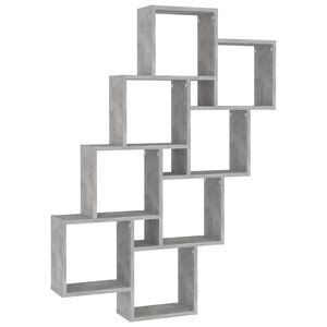 vidaXL Стенен кубичен рафт, бетонно сив, 90x15x119 см, инженерно дърво