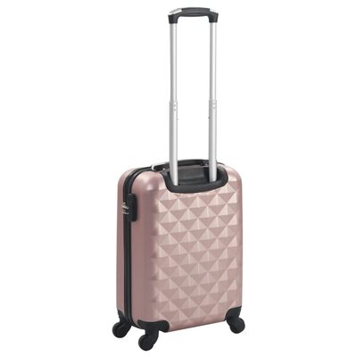 vidaXL Твърд куфар с колелца, розово злато, ABS