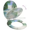 vidaXL Мека затваряща се тоалетна седалка Зелен 44 x 38 см ПДЧ