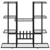vidaXL Стойка за цветя, 94,5x25x89 см, черна, желязо