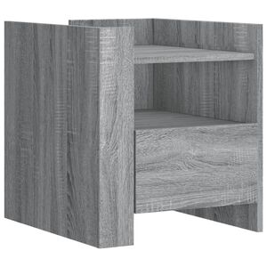 vidaXL Нощно шкафче, сив сонома, 45x50x50 см, инженерно дърво