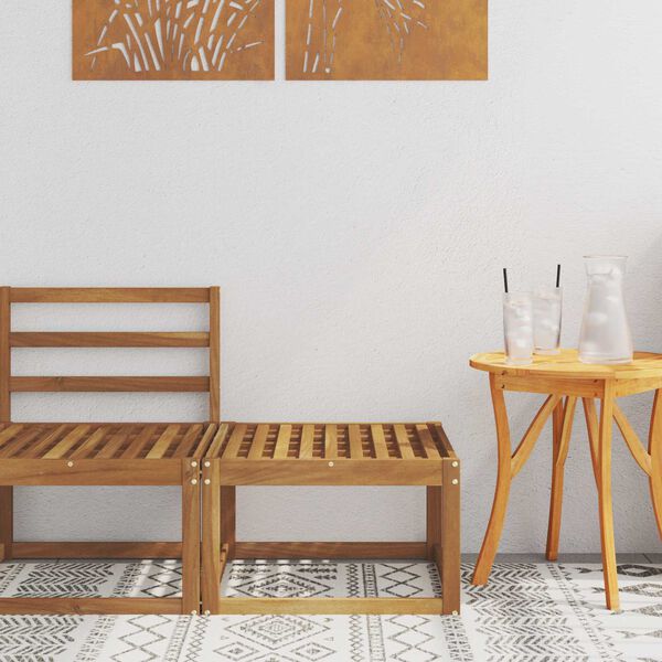 vidaXL Външна табуретка Солидно акациево дърво Естествен