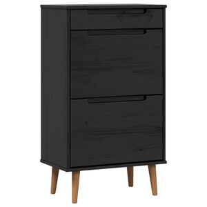 vidaXL Шкаф за обувки MOLDE 59,5 x 35 x 103 см Черно