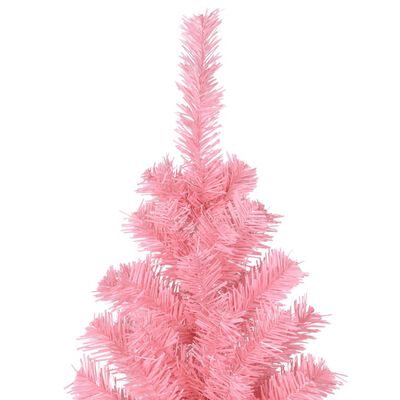 vidaXL Изкуствена коледна елха със стойка, розова, 180 см, PVC