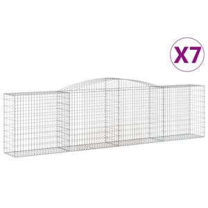 vidaXL Габионни кошници арка 7 бр 400x50x100/120 см поцинковано желязо