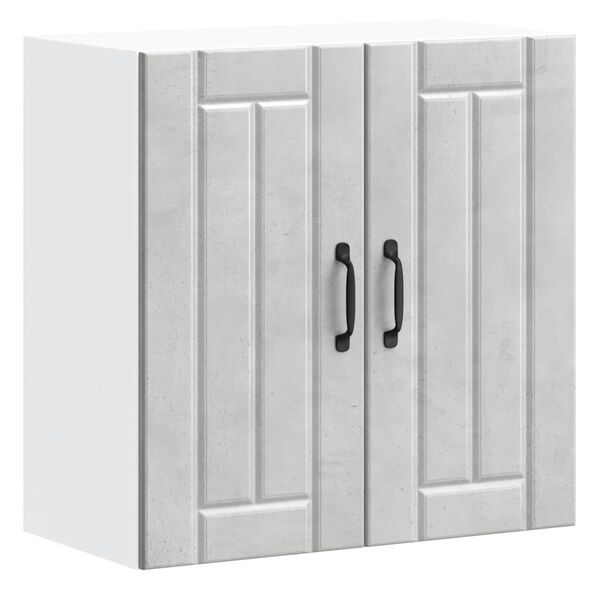 vidaXL Кухненски стенен шкаф Lucca, бетонно сив, инженерно дърво