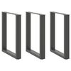 vidaXL Крака за трапезна маса, U-образни, 3 бр., антрацит, 70x(72-73) см, стомана