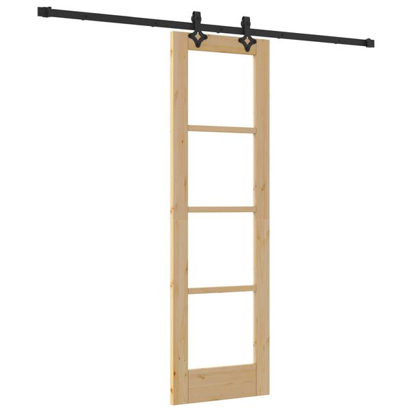 vidaXL Преплъзваща се врата Естествен 61 x 198,5 см