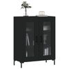 vidaXL Сайдборд, черен, 69,5x34x90 см, инженерно дърво