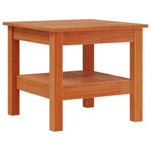 vidaXL Кафе маса, восъчнокафяв, 45x45x40 см, борово дърво масив