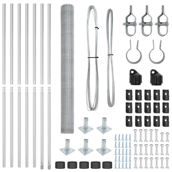 vidaXL Стълб за ограда. Сребрист 10 x 1,6 м (13 мм мрежа) Стомана