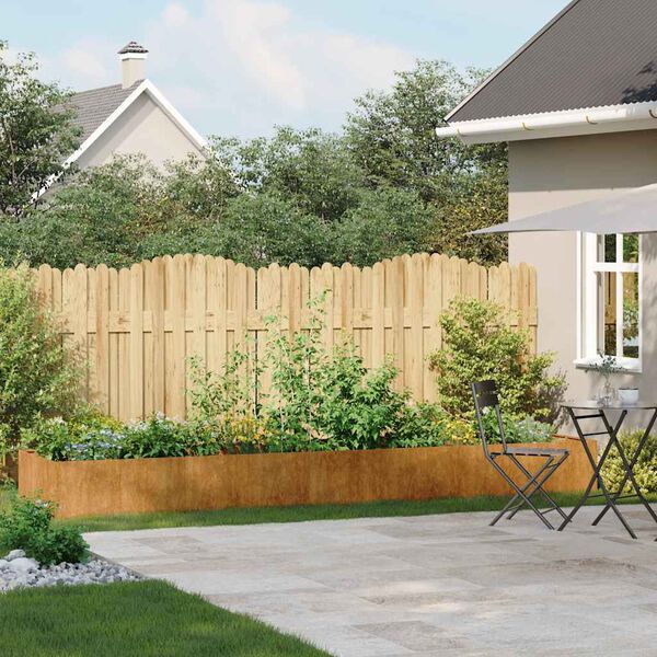 vidaXL Кашпа, ръждива, 360x80x40 см, патинираща стомана