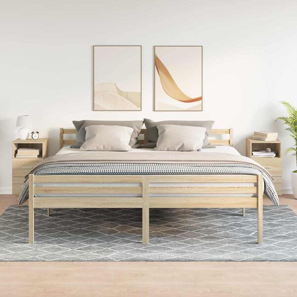 vidaXL Нощни шкафчета, 2 бр, с 2 чекмеджета, дъб сонома, 36x36x68 см