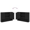 vidaXL Комплект мебели за баня 4 pcs Черно Конструирано дърво и метал.