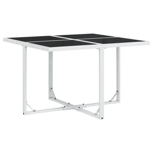 vidaXL Градински комплект от 5 части, с възглавници, бял, текстилен