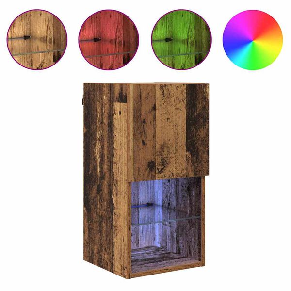 vidaXL Стенни ТВ шкафове 2 pcs Старо дърво 30,5 x 30 x 60 см