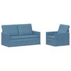 vidaXL Комплект дивани 2 pcs Синьо Кордюрова тъкан