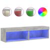 vidaXL ТВ шкафове с LED осветление 2 бр бетонно сиви 60x30x30 см