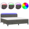vidaXL Боксспринг легло с матрак и LED, тъмносиво, 160x200 см, кадифе
