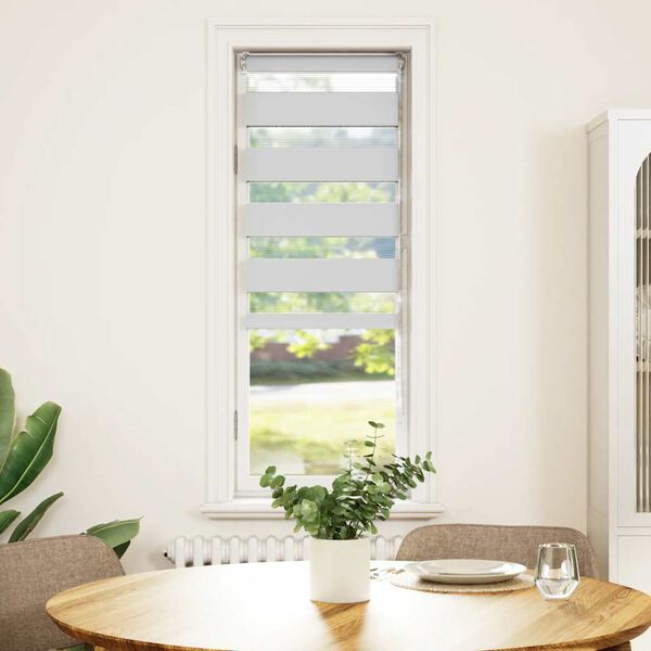 vidaXL Зеброва щора бял 50x100 см ширина на плата 45,9 cm полиестер