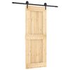 vidaXL Преплъзваща се врата Естествено и черно 80 x 210 cm