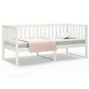 vidaXL Дневно легло без матрак, бял, 90x190 см, борово дърво масив