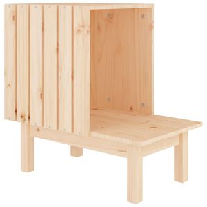 vidaXL Котешка къща, 60x36x60 см, масивно дърво бор