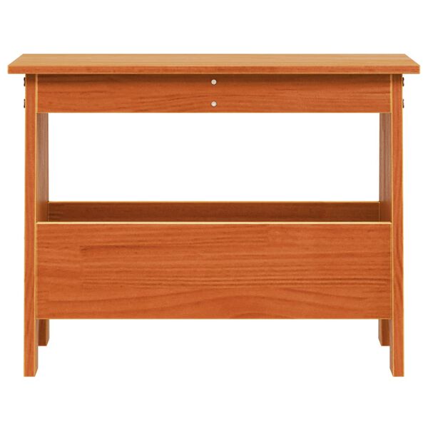 vidaXL Пейка за антре, восъчнокафяв, 60x28x45 см, борово дърво масив