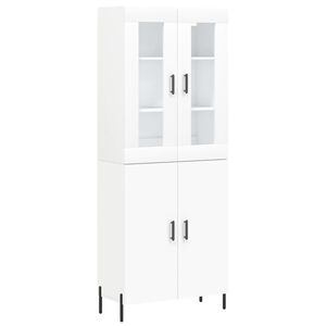 vidaXL Висок шкаф, бял, 69,5x34x180 см, инженерно дърво