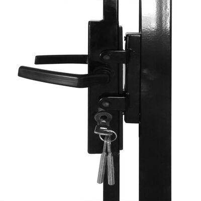 vidaXL Оградна врата с арковидна горна част и 2 стълба, 100x200 см