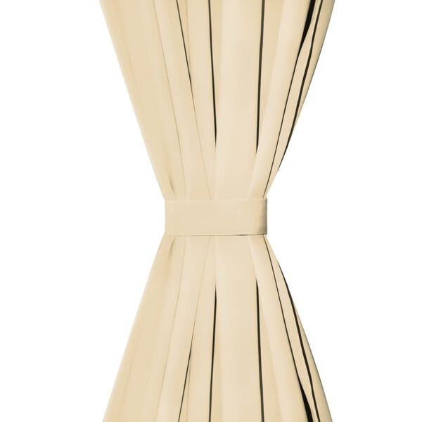 vidaXL Завеси от микросатен, 2 бр, с "уши", 140x175 см, бежови