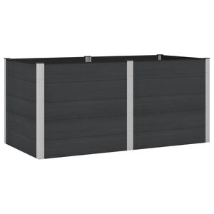 vidaXL Градинска повдигната леха Черно 200 x 100 x 91 см
