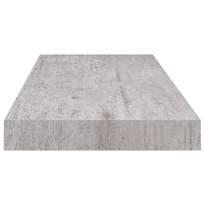 vidaXL Окачени стенни рафтове, 2 бр, бетонно сиви, 60x23,5x3,8 см, МДФ